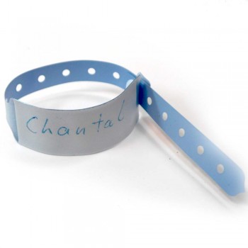 beschriftbares Patientenarmband blau